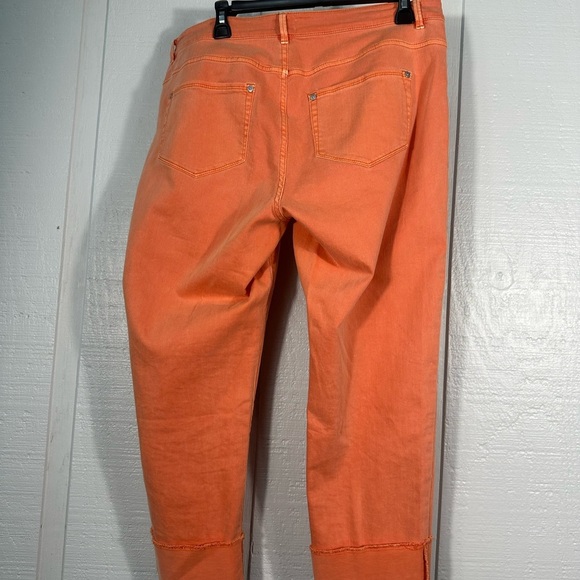 J. Jill Jeans Womens Cropped Orange Mid Rise Cuffed Denim Size 12 EUC - Picture 7 of 10